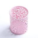 1 P C Metal Hollow Rose Flower Design Cylinder Pen Pencil Pot Holder Storage Pen Case Office Stationary Supplies