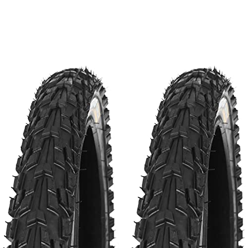 2 x FITTOO Bike Bicycle Tire, Mountain Bike Rubber Tire, 26in, Great Traction, Fast Rolling, Long Lasting, Black with Carbon Steel Beads（2PCS Packed）