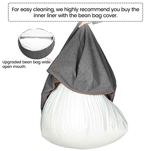 Bean Bag Inner Liner, Easy Cleaning Bean Bag Insert Replacement Cover for Bean Bag Chair, Zipper Opening No Filler (100x120cm)