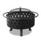 Grillz 30 Inch Portable Outdoor Fire Pit and BBQ - Black