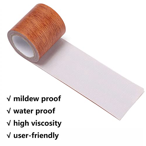 2.24 Inch x 15Ft Woodgrain Patterned Duct Tape, Multi-Purpose Self Adhensive Waterproof Repair Tape for Furniture Door Floor Table and Chair (Chocolate Color)