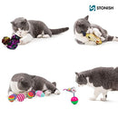 STONISH 29 Pcs Cat Toys Kitten Toys Assorted, Variety Catnip Toy Set Including 2 Way Tunnel, Feather And Teaser, Fish, Cotton And Feather Mice, Rugby Toy, Tumbler And Suction Cup Mouse Toy, Storage Bag
