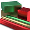 Hallmark Foil Christmas Paper with Cut Lines on Reverse (3 Rolls: 60 sq ft TTL) Gift Wrap, Tri-Pack, Red, Green, Gold Solid
