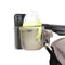 Stroller Cup Holder and Phone Holder/ Organiser, Universal Pram Cup Holder, 2-in-1 Baby Mobile and Bottle Holder for Stroller/ Pram , Bike, Wheelchair, Walker, Golf Cart, Scooter, Transparent Grey