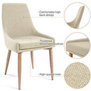 E&D FURNITURE Dining Chairs, Upholstered Metal Leg Living Room Chair Set of 4 Accent Beige Fabric Dining Comfy Chair for Kitchen and Dining Room