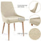 E&D FURNITURE Dining Chairs, Upholstered Metal Leg Living Room Chair Set of 4 Accent Beige Fabric Dining Comfy Chair for Kitchen and Dining Room
