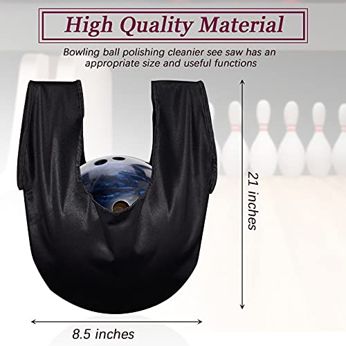 Zhanmai 2 Pack Bowling See Saws Washable Bowling Ball Polisher Bags Bowling Ball Cleaner Holder Bags Black Bowling Cleaner Towels for Bowling Ball Cleaning