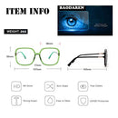 BAODAREN Blue Light Blocking Glasses Oversized Square Frame Women/Men Anti Eyestrain Computer Eyeglasses L3000A (Transparent Light Green)