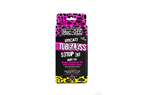 Muc-Off Ultimate Tubeless Setup Kit for Tubeless Ready Bikes, Road/Gravel/CX 44mm - Includes Rim Tape, Seal Patches, Tubeless Valves and Tyre Sealant