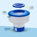 Floating Chlorine Dispenser for Pools Fits 3" Tablets - Pool Chlorine Floater with Adjustable Flow Vents Balanced Chemical Dispenser [3 Tablet Capacity] 7" Diameter Floater