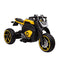 6V Kids Electric Car Ride On Motorcycle Flashing Lights w/Music,3 Wheels Play Toy Motorbike,Black&Yellow