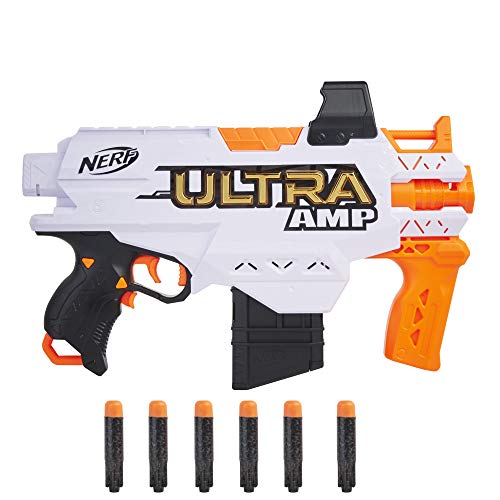 Hasbro Nerf Ultra - Amp Blaster - Us Version - Motorized - 6 Dart Clip - 6 Nerf Ultra Darts - Compatible Only With Nerf Ultra Darts - Toys For Kids - F0954 - Ages 8+
