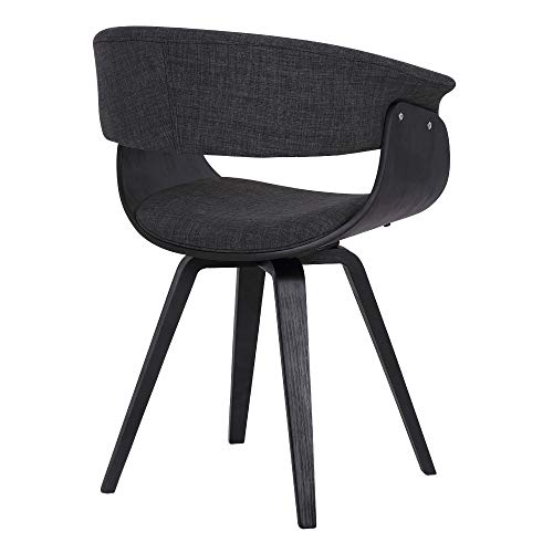 Armen Living Summer Dining Chair, Charcoal/Black, Modern