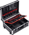 Meister 9095080 Empty Tool Trolley - 460 x 350 x 190 mm - With Wheels - Individual Compartment Division - 15 Tool Bags - With Elastic Bands - 15 kg Load Capacity - Sturdy Aluminium Case/Tool Box