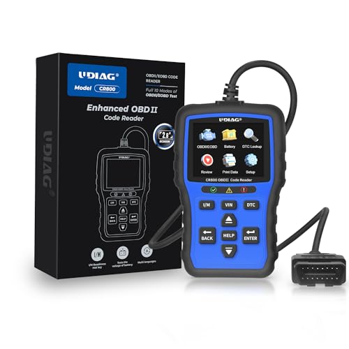 UDIAG CR800 2 in 1 OBD2 Scanner Battery Tester, All OBD2 Function Code Reader, Car Engine Fault Code Reader Scan Tool, 6V 12V 100-2000 CCA Battery Charging Cranking Test EVAP Live Data