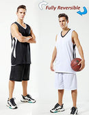 Pack of 10 Reversible Men's Mesh Performance Athletic Basketball Jerseys - Blank Team Uniforms for Sports Scrimmage Bulk - Multi - M, L, XL, XXL Black/White
