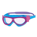 Zoggs Kids' Phantom mask with UV Protection and Anti-Fog Swimming Goggles, Purple/Light Blue/Clear/Pink, 0-6 Years