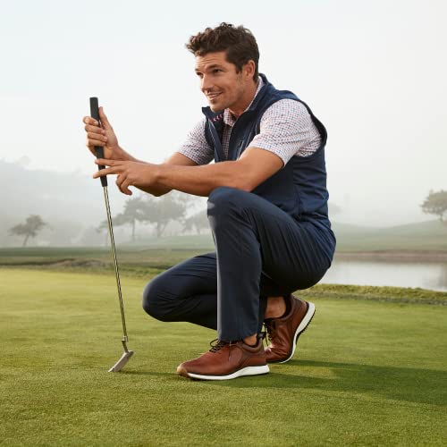 Johnston & Murphy Men's XC4 H1-Luxe Hybrid Golf Shoes | Waterproof Leather | Lightweight |  Memory-Foam Cushioning, Tan Waterproof Full Grain, 11