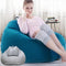 Bean Bag Cover with Handle and Side Pockets Lazy Bag Cover Washable Soft Fabric (Grey 70x80cm)