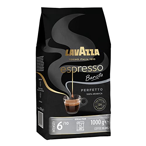 Lavazza, Espresso Barista Perfetto, Roasted Coffee Beans, Ideal for Espresso or Superautomatic Coffee Machines, with Floral Aromatic Notes, 100% Arabica, Intensity 6/10, Medium Roasting, 1 kg