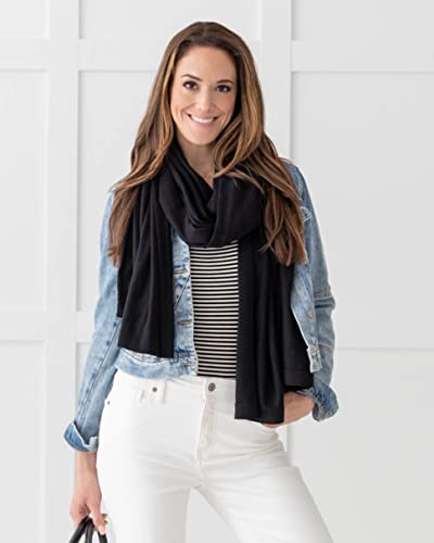 zestt Dreamsoft Travel Scarf, Wrap and Shawl for Women, Organic Cotton, Black, Unisize