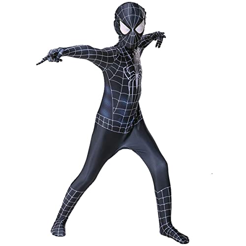 ZUOZHE Superhero Costume Children's Boys Spiderman Costume Kids Black Realistic Spiderman Suit Spiderman Cosplay Kids Amazing Spiderman Mask Spiderman Outfit Children far From Home