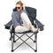 SunnyFeel XL Oversized Folding Camping Chair, Heavy Duty Padded Camp Chairs, Portable with Armrest for Tall People Outdoor/Beach/Travel/Picnic (Grey)