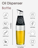 LALOCAPEYO Oil Dispenser Bottle with Measuring Pump Drip-Free Stainless Spout for Cooking or BBQ, Pump for Kitchen, Cooking, Salads, Baking Frying, BBQ（500ml +250ml）