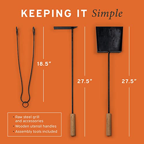 Hickory Summit argentine grill - argentinian gaucho grill - santa maria grill - argentinian parrilla set with all tools included - BBQ Parrilla Asado