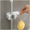 BEZOX Mop Holder with Hook - Drill Free Wall Mount Broom Holder Gripper, Cleaning Supplies Organizer Utility Holder - 1PCS