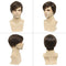 Short Straight Synthetic Wig For Men Male Hair Fleeciness realistic Brown Mix Natural Full Wigs YanYu