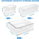 Fridge Clear Organizer Bins Stackable - 10 Pack Refrigerator Organizer Bins with Lids, BPA-Free Produce Fruit Storage Containers for Storage Clear for Food, Drinks, Vegetable Storage