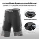 ROCK BROS Mountain Bike Shorts MTB Bike Shorts for Men Padded Mountain Bike Shorts, Dark Gray, Large