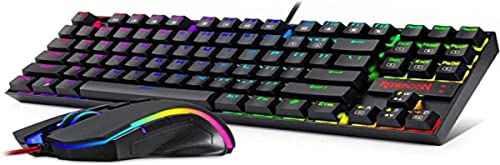 Redragon K552-RGB-BA Mechanical Gaming Keyboard and Mouse Combo Wired RGB LED Backlit 60% with Arrow Key Keyboard & 7200 DPI Mouse for Windows PC Gamers (Tenkeyless Keyboard Mouse Set)