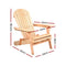 Gardeon Beach Chair 2pcs Wooden Folding Outdoor Chairs Camping Adirondack, Patio Furniture Lounge Armchair Garden Pool Backyard Picnic Hiking Fishing Wood Weather-Resistant Natural