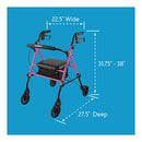 Carex Step 'N Rest Aluminum Rolling Walker For Seniors, Pink - Rollator Walker With Seat - With Back Support, 6 Inch Wheels, 250lbs Support, Lightweight