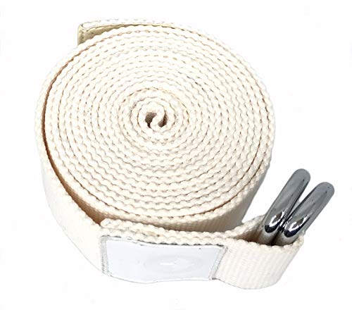 Yoga Strap Cotton- Tiiyar 10 feet/8 feet/6 feet Cotton Yoga Strap Belt for Stretching, Flexibility, Physical Therapy, Fitness (Beige, 240)