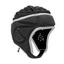 HOLDOMG Soft Helmet Flag Football Rugby Goalkeeper Helmet Scrum Cap Soft Shell Helmet Soccer Headgear Special Needs Protection for Childrens (Black)