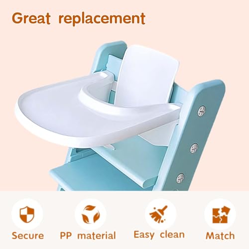 Baby High Chair Tray Compatible with Stokke Tripp Trapp Chair, Tripp Trapp Tray Replacement, Easy to Installa & Clean, BPA-Free Plastic, Suitable for Toddlers Aged 6-36 Months, White Baby Feeding Tray