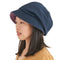 CHARM Womens Organic Cotton Sun Hat - Japanese Summer Reversible Chemo Cap Adjustable Navy & Purple