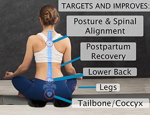 Orthopedic Seat Cushion Coccyx Extra Large Memory Foam Gel Sitting Pillow for Back Pain, Sciatica and Tailbone Relief - Perfect Fit for Office and Kitchen Chair, Wheelchair, Car, Truck (XL-Black)