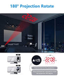 FOHOA Radio Alarm Clock,7.3” Large Mirror LED Display,Projection Digital Clock for Bedrooms,,with Projection on Ceiling, Dual Alarms, USB Charger Port, Temperature & Humidity Display,Adjustable Brightness
