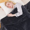 Richave Fleece Blankets Queen Size for All Season 350GSM - Premium Lightweight Anti-Static Throw for Bed Extra Soft Brush Fabric Warm Sofa Thermal Blanket 90" x 90"(Dark Gray Queen)