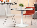 Levede Dining Table Kitchen Swivel Marble Tulip Outdoor Round Metal White 80cm