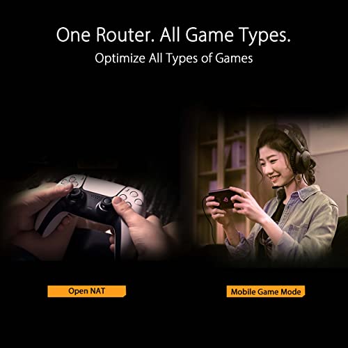 ASUS TUF Gaming AX3000 V2 Dual Band WiFi 6 Router with Mobile Tethering (Replacement of 4G 5G routers) 2.5Gbps Port, Mobile Game Mode, Free Internet Security, AI Mesh, Gear Accelerator, Adaptive QoS