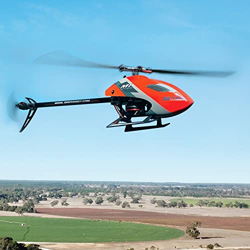 OMPHOBBY M1 EVO RC Helicopter Dual Brushless Motors Direct-Drive Mini RC Helicopters for Adults, 3D Flight Remote Control Airplane 6 Channel Heli BNF Red (Futaba S-FHSS Protocol)