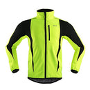 ARSUXEO Winter Warm UP Thermal Softshell Cycling Jacket Windproof Waterproof Bicycle MTB Mountain Bike Clothes 15-K Green Size X-Large