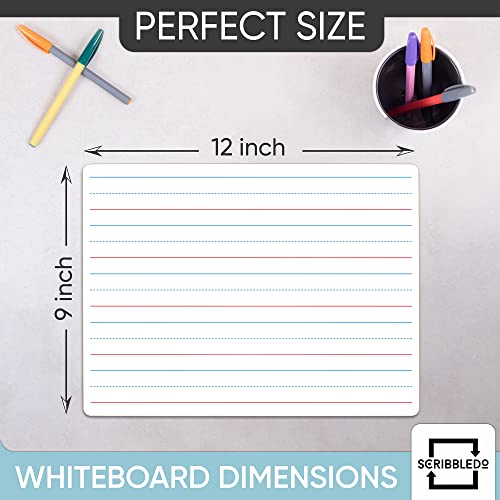 Dry Erase White Board 9"X12" Wipe Off Lap Board Lined Board