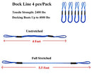 4pcs Bungee Boat Dock Lines 4 Feet Blue Dockline Mooring Rope Boat Accessories Docking Lines PWC Shock Cords for Boats Kayak, Jet Ski, Pontoon, Canoe, Power Boat Wave Runner, Sea Doo, Watercraft