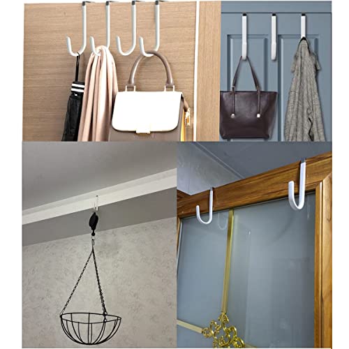 ZningEsxi Metal Hanging Door Hook 1 pc Over The Door Christmas Wreath Hooks Towel Hanger for Coat Hangers Organizer Bathroom Pants Cubicle - White